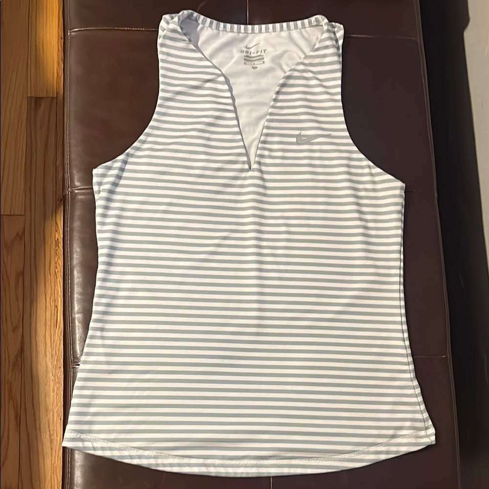 Nike Gray and White Sleeveless Muscle Tee